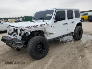 2018 Jeep Wrangler Unlimited Rubicon with VIN 1C4HJXFN5JW198679, listed as a Copart auction lot 46164715 with 103,795 mi miles and Salvage title. Bid and sale history available at DreamBid. Image 1.