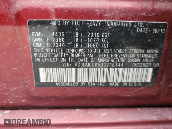 2011 Subaru Legacy Premium with VIN 4S3BMCC65B3218144, listed as a Copart auction lot 79092964 with 206,024 mi miles and Clean title. Bid and sale history available at DreamBid. Image 14.