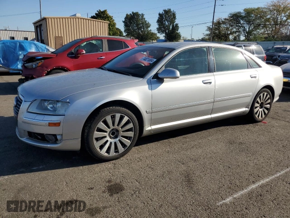 2007 Audi A8 L 4.2L with VIN WAUMV44E77N025911, listed as a Copart auction lot 74821004 with 184,166 mi miles and Salvage Title. Bid and sale history available at carsss.com. Image 1.