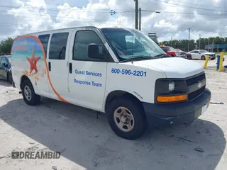2008 Chevrolet Express Cargo with VIN 1GCFG15X281157746, listed as a IAAI auction lot 42604808 with 127,477 mi miles and . Bid and sale history available at DreamBid. Image 1.