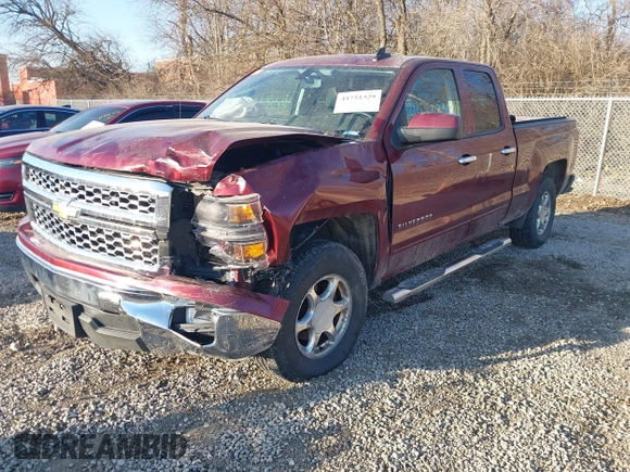 2015 Chevrolet Silverado 1500 LT with VIN 1GCRCREC2FZ354466, listed as a IAAI auction lot 41751329 with 134,690 mi miles. Bid and sale history available at carsss.com. Image 2.