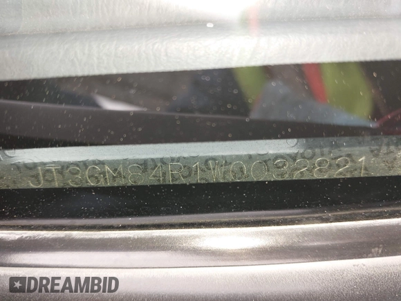 1998 Toyota 4Runner с VIN JT3GM84R1W0032821, выставлен на аукционе IAAI как лот 42159329 с пробегом 235 502 миль миль и . История ставок и продаж доступна на DreamBid. Изображение 9.