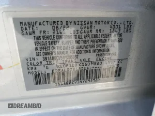 2022 Nissan Sentra SV with VIN 3N1AB8CV5NY295987, listed as a Copart auction lot 53198265 with Not Provided miles and Non Repairable. Bid and sale history available at carsss.com. Image 12.