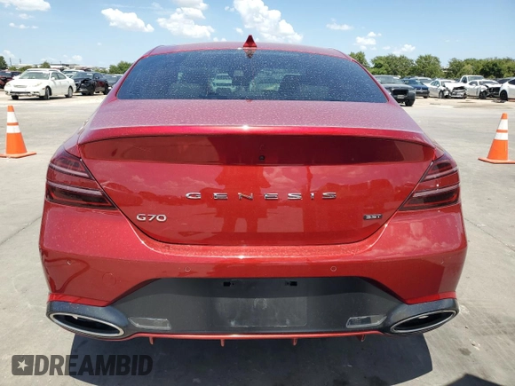 2022 Genesis G70 3.3T with VIN KMTG54TE8NU083354, listed as a Copart auction lot 67555174 with 15,423 mi miles and Salvage Title. Bid and sale history available at carsss.com. Image 6.