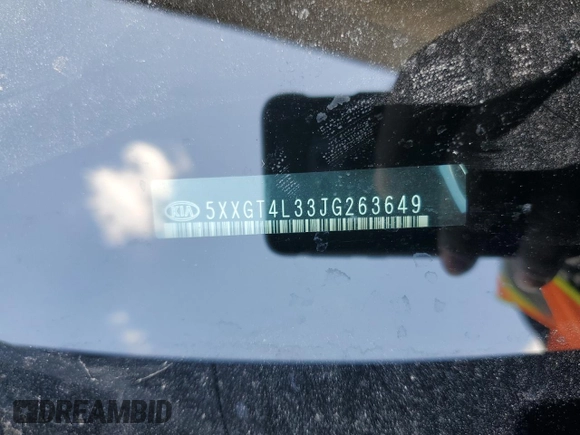 2018 Kia Optima LX with VIN 5XXGT4L33JG263649, listed as a Copart auction lot 52732685 with 110,390 mi miles and Salvage Title. Bid and sale history available at carsss.com. Image 12.