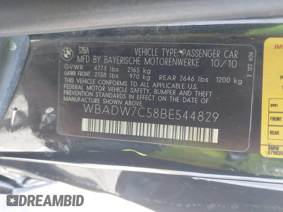 2011 BMW 3 Series 328i z VIN WBADW7C58BE544829, wystawiony jako IAAI lot #42244717 z przebiegiem 248 714 mil mil oraz . Historia ofert i sprzedaży dostępna na DreamBid. Obrazek 9.