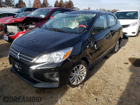 2021 Mitsubishi Mirage ES with VIN ML32FUFJ9MHF06826, listed as a Copart auction lot 66258671 with 2,386 mi miles and Salvage title. Bid and sale history available at DreamBid. Image 2.
