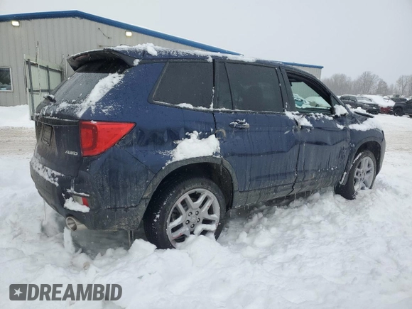 2025 Honda Passport EX-L z VIN 5FNYF8H55SB005439, wystawiony jako Copart lot #87375214 z przebiegiem 2575 mil mil oraz Szkoda całkowita • Salvage title. Historia ofert i sprzedaży dostępna na DreamBid. Obrazek 3.
