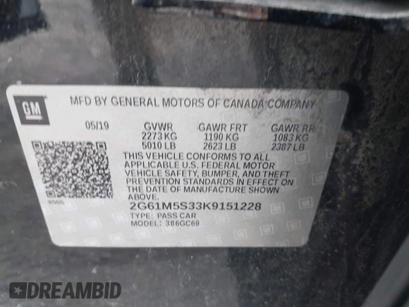 2019 Cadillac XTS Luxury с VIN 2G61M5S33K9151228, выставлен на аукционе IAAI как лот 42625082 с пробегом 92 873 миль миль и . История ставок и продаж доступна на DreamBid. Изображение 9.