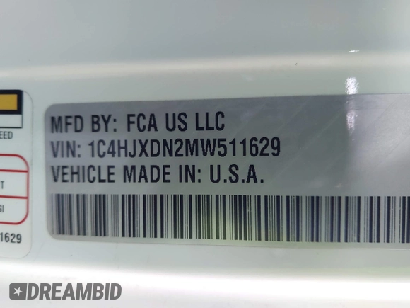 2021 Jeep Wrangler Unlimited Sport S с VIN 1C4HJXDN2MW511629, выставлен на аукционе IAAI как лот 41349997 с пробегом 72 267 миль миль и . История ставок и продаж доступна на DreamBid. Изображение 9.
