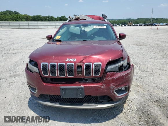 2019 Jeep Cherokee Limited with VIN 1C4PJMDX1KD345303, listed as a Copart auction lot 59298185 with 166,168 mi miles and Salvage title. Bid and sale history available at DreamBid. Image 5.