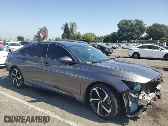 2019 Honda Accord Sport with VIN 1HGCV2F32KA017330, listed as a Copart auction lot 55068015 with 75,016 mi miles and Salvage title. Bid and sale history available at DreamBid. Image 4.