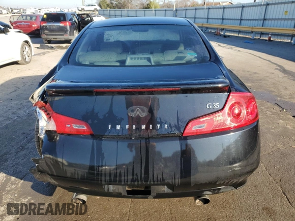 2006 Infiniti G35 Coupe with VIN JNKCV54E16M717539, listed as a Copart auction lot 82914714 with 0 mi miles and Salvage Title. Bid and sale history available at carsss.com. Image 6.