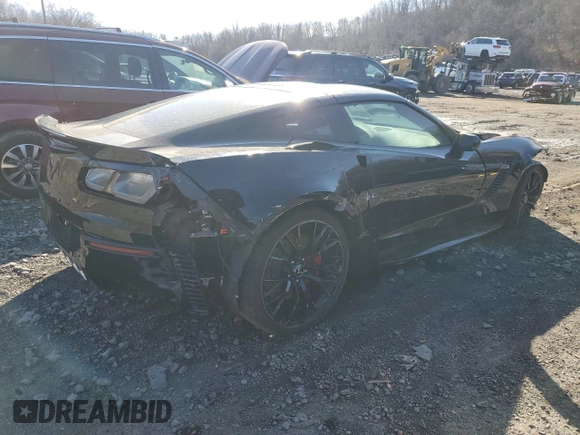 2019 Chevrolet Corvette Z06 1LZ with VIN 1G1YP2D60K5605501, listed as a Copart auction lot 47521875 with 6,752 mi miles and Salvage Title. Bid and sale history available at carsss.com. Image 3.