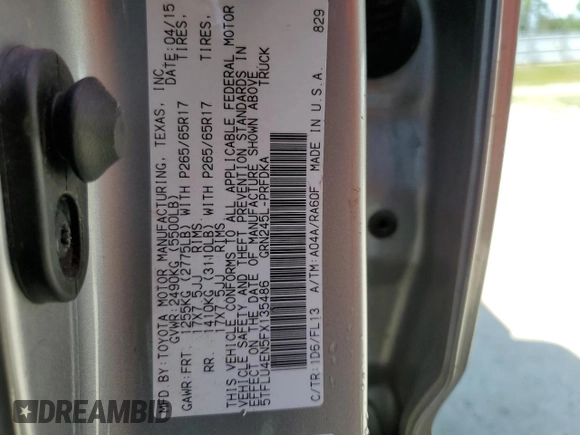 2015 Toyota Tacoma z VIN 5TFLU4EN5FX135486, wystawiony jako Copart lot #58320245 z przebiegiem 95 424 mil mil oraz Szkoda całkowita • Salvage title. Historia ofert i sprzedaży dostępna na DreamBid. Obrazek 13.