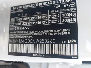 2022 Mercedes-Benz GLB 250 с VIN W1N4M4GB0NW258262, выставлен на аукционе IAAI как лот 41979739 с пробегом 43 877 миль миль и . История ставок и продаж доступна на DreamBid. Изображение 9.