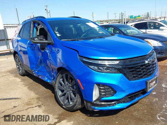 2024 Chevrolet Equinox RS with VIN 3GNAXMEG8RS221288, listed as a IAAI auction lot 41976989 with 30,223 mi miles and . Bid and sale history available at DreamBid. Image 1.