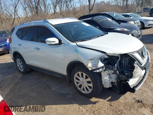 2017 Nissan Rogue SV with VIN KNMAT2MT1HP541640, listed as a IAAI auction lot 41762105 with 105,981 mi miles. Bid and sale history available at carsss.com. Image 1.