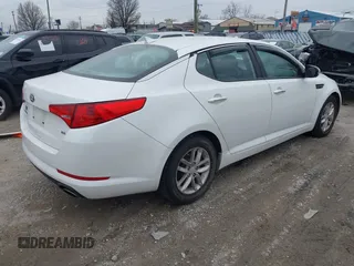 2013 Kia Optima LX with VIN KNAGM4A76D5379047, listed as a IAAI auction lot 41973373 with 135,454 mi miles. Bid and sale history available at carsss.com. Image 4.