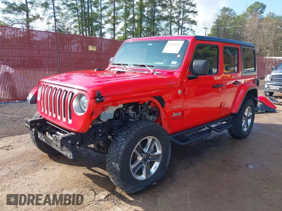 2018 Jeep Wrangler Unlimited Sahara z VIN 1C4HJXEN7JW224927, wystawiony jako IAAI lot #41515557 z przebiegiem 81 138 mil mil oraz . Historia ofert i sprzedaży dostępna na DreamBid. Obrazek 18.