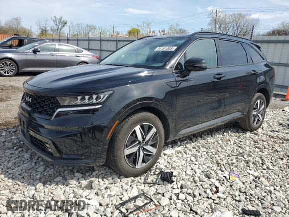 2023 Kia Sorento EX z VIN 5XYRH4LFXPG203750, wystawiony jako Copart lot #54191305 z przebiegiem 54 320 mil mil oraz Szkoda całkowita • Salvage title. Historia ofert i sprzedaży dostępna na DreamBid. Obrazek 1.