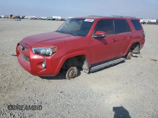 2014 Toyota 4Runner SR5 with VIN JTEZU5JR6E5072803, listed as a Copart auction lot 61093665 with 92,855 mi miles and Salvage title. Bid and sale history available at DreamBid. Image 1.