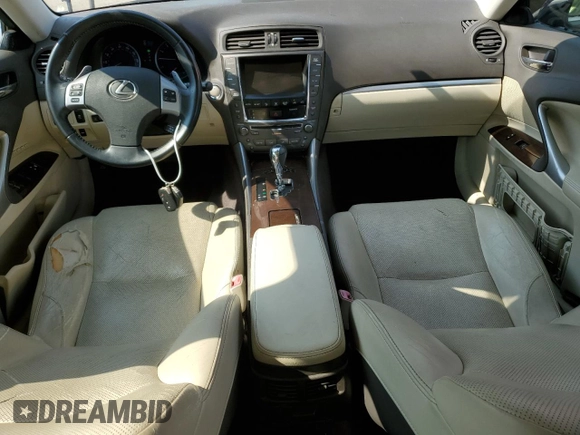 2012 Lexus IS 250 with VIN JTHCF5C23C5055442, listed as a Copart auction lot 58439585 with 104,121 mi miles and Salvage title. Bid and sale history available at DreamBid. Image 8.