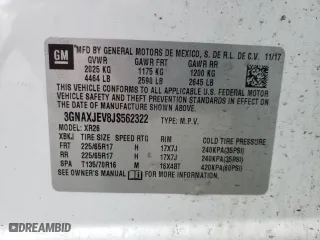 2018 Chevrolet Equinox LT with VIN 3GNAXJEV8JS562322, listed as a Copart auction lot 49013295 with 90,646 mi miles and Salvage Title. Bid and sale history available at carsss.com. Image 13.
