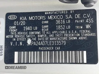 2020 Kia Rio LX with VIN 3KPA24AD7LE313579, listed as a IAAI auction lot 41884205 with 112,586 mi miles and . Bid and sale history available at DreamBid. Image 9.