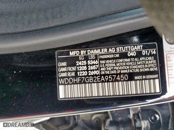 2014 Mercedes-Benz E-Class E 63 AMG S-Model with VIN WDDHF7GB2EA957450, listed as a Copart auction lot 51844615 with 111,405 mi miles and Salvage Title. Bid and sale history available at carsss.com. Image 12.