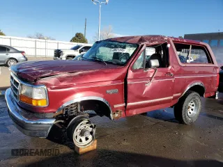 1996 Ford Bronco Custom with VIN 1FMEU15HXTLA00505, listed as a Copart auction lot 48621395 with 178,614 mi miles and Salvage Title. Bid and sale history available at carsss.com. Image 1.