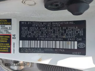 2008 Toyota Avalon XL z VIN 4T1BK36B68U304964, wystawiony jako IAAI lot #42381930 z przebiegiem 220 139 mil mil oraz . Historia ofert i sprzedaży dostępna na DreamBid. Obrazek 9.