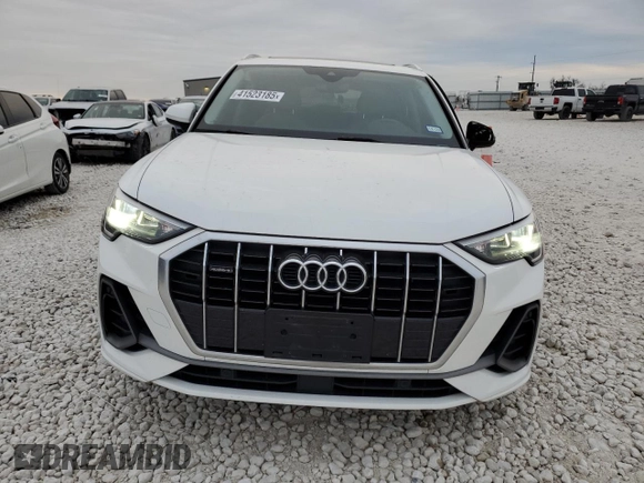 2020 Audi Q3 S line Premium with VIN WA1DECF33L1008687, listed as a Copart auction lot 41523185 with 56,905 mi miles and Salvage Title. Bid and sale history available at carsss.com. Image 5.