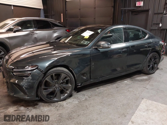 2023 Genesis G70 2.0T with VIN KMTG34TA3PU115553, listed as a IAAI auction lot 41822917 with 35,784 mi miles and . Bid and sale history available at DreamBid. Image 2.