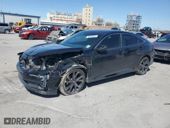 2020 Honda Civic Sedan Sport with VIN 2HGFC2F81LH600750, listed as a Copart auction lot 48140675 with 91,600 mi miles and Salvage Title. Bid and sale history available at carsss.com. Image 1.