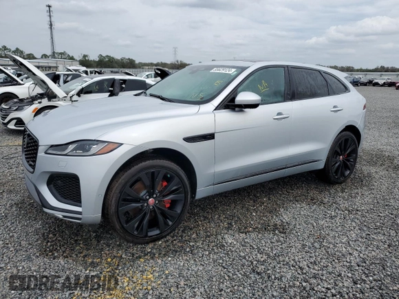 2021 Jaguar F-Pace R-Dynamic S with VIN SADCT2FU1MA663897, listed as a Copart auction lot 85629124 with 60,305 mi miles and Salvage title. Bid and sale history available at DreamBid. Image 1.