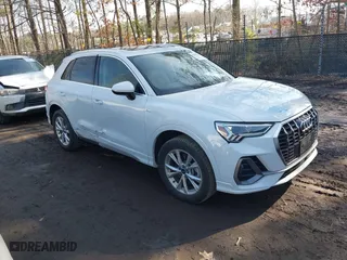 2023 Audi Q3 S line Premium with VIN WA1DECF30P1111460, listed as a IAAI auction lot 41676015 with 45,609 mi miles. Bid and sale history available at carsss.com. Image 1.