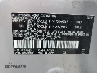 2015 Toyota RAV4 LE with VIN JTMBFREV8FD144459, listed as a Copart auction lot 63083705 with 94,653 mi miles and Salvage title. Bid and sale history available at DreamBid. Image 14.