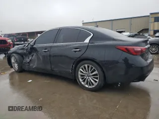 2021 Infiniti Q50 Luxe with VIN JN1EV7BP5MM706988, listed as a Copart auction lot 43010855 with 80,701 mi miles and Salvage title. Bid and sale history available at DreamBid. Image 2.