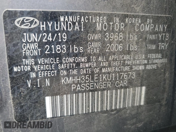 2019 Hyundai Elantra GT with VIN KMHH35LE1KU117673, listed as a Copart auction lot 73005714 with 92,913 mi miles and Salvage Title. Bid and sale history available at carsss.com. Image 13.