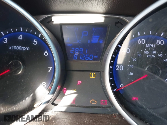 2013 Hyundai Tucson GLS with VIN KM8JU3AC0DU705782, listed as a IAAI auction lot 41804846 with 81,260 mi miles. Bid and sale history available at carsss.com. Image 7.