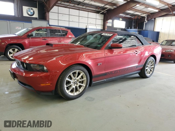 2010 Ford Mustang GT with VIN 1ZVBP8FH2A5100327, listed as a Copart auction lot 58474295 with 50,752 mi miles and Salvage title. Bid and sale history available at DreamBid. Image 1.
