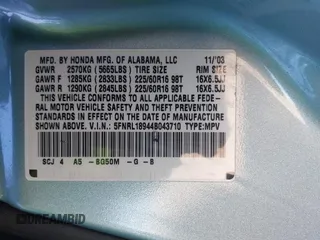 2004 Honda Odyssey EX-L with VIN 5FNRL18944B043710, listed as a IAAI auction lot 41862417 with 380,589 mi miles and . Bid and sale history available at DreamBid. Image 9.