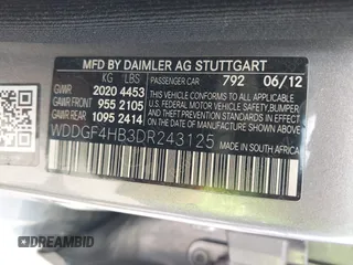 2013 Mercedes-Benz C 250 Sport with VIN WDDGF4HB3DR243125, listed as a IAAI auction lot 42143454 with 122,462 mi miles and . Bid and sale history available at carsss.com. Image 9.