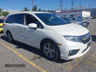 2019 Honda Odyssey EX-L z VIN 5FNRL6H71KB070615, wystawiony jako IAAI lot #42704352 z przebiegiem 76 257 mil mil oraz . Historia ofert i sprzedaży dostępna na DreamBid. Obrazek 1.