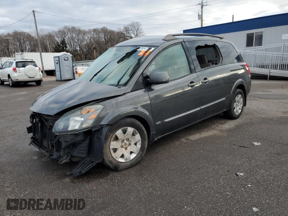 2006 Nissan Quest SL with VIN 5N1BV28U36N123246, listed as a Copart auction lot 82884794 with 0 mi miles and Salvage Title. Bid and sale history available at carsss.com. Image 1.