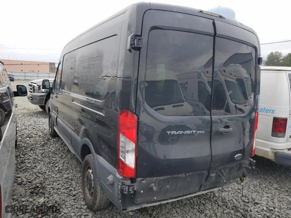 2015 Ford Transit Cargo Van with VIN 1FTYR2CM5FKA73574, listed as a Copart auction lot 88373155 with 231,278 mi miles and Salvage Title. Bid and sale history available at carsss.com. Image 2.