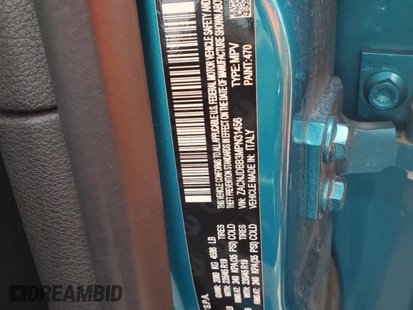 2021 Jeep Renegade 80th Anniversary with VIN ZACNJDBB3MPN31456, listed as a Copart auction lot 56538105 with Not provided miles and Salvage title. Bid and sale history available at DreamBid. Image 13.
