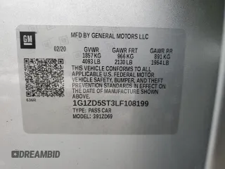 2020 Chevrolet Malibu LT with VIN 1G1ZD5ST3LF108199, listed as a Copart auction lot 88059865 with 70,545 mi miles and Salvage Title. Bid and sale history available at DreamBid. Image 12.