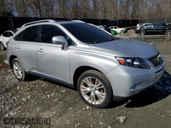 2010 Lexus RX 450h with VIN JTJBC1BA9A2409340, listed as a Copart auction lot 50181495 with 106,705 mi miles and Salvage Title. Bid and sale history available at DreamBid. Image 4.